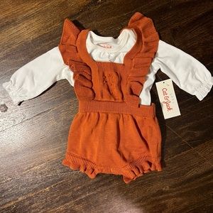 NWT Cat & Jack Burnt Orange Knit Sweater Romper